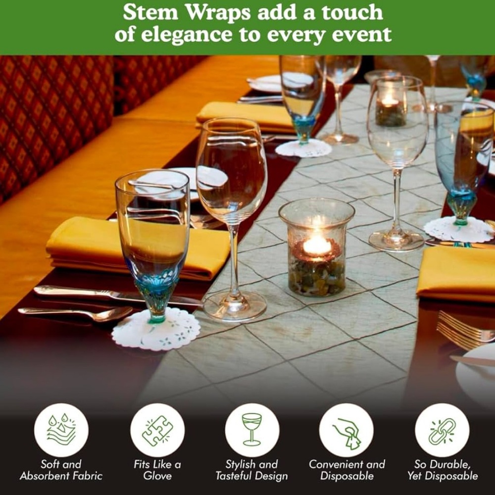 Stem Wraps for The Bases of Stemmed Glasses